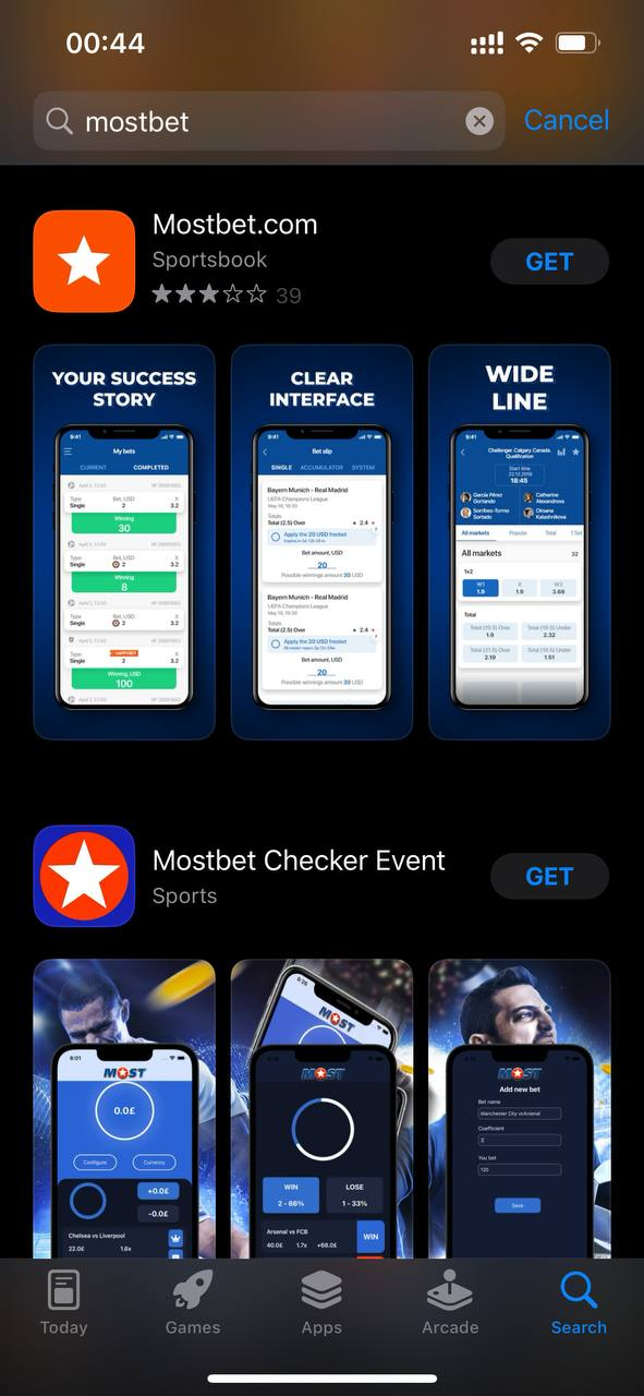 &nbsp;Mostbet в App Store